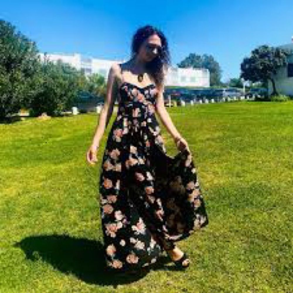 New Xhilaration Floral Black Maxi Pant Suit with dress panels
